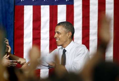 El presidente de EEUU, Barack Obama, durante el mitin de este miércoles en Denver.